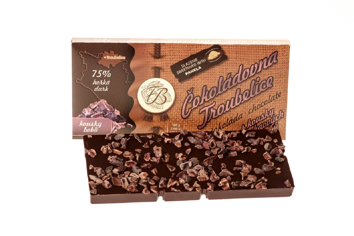 Čokoláda hořká, kakaové boby - 75%, 45g